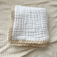 Charger l'image dans la visionneuse de la galerie, Blanc / 105 x 105 cm Plaid Bébé Coton Bio