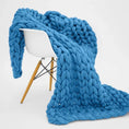 Charger l'image dans la visionneuse de la galerie, Bleu / 100 x 120 cm Plaid Grosse Maille Bleu