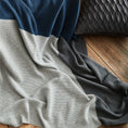 Charger l'image dans la visionneuse de la galerie, Bleu / 130 x 160 cm Plaid en Coton Bleu Gris