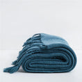 Charger l'image dans la visionneuse de la galerie, Bleu / 130 x 160 cm Plaid en Laine Tricotée