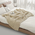 Charger l'image dans la visionneuse de la galerie, Crème / 127 x 152 cm Plaid Laine Grosse Maille