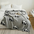 Charger l'image dans la visionneuse de la galerie, Gris Clair / 130 x 160 cm Plaid Motif Panda
