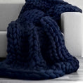 Charger l'image dans la visionneuse de la galerie, Plaid Chunky Grosses Mailles - Bleu Marine