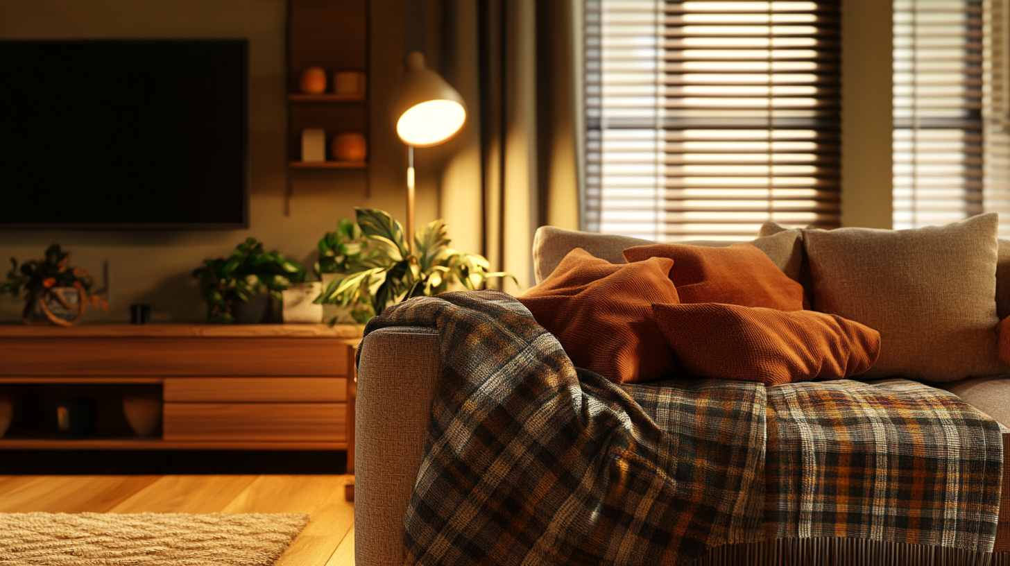 plaid et interieur cosy