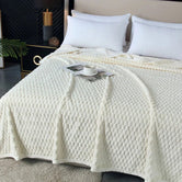 Beige / 100 x 150 cm Plaid Couvre Lit