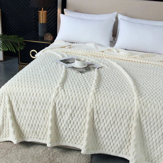 Beige / 100 x 150 cm Plaid Couvre Lit