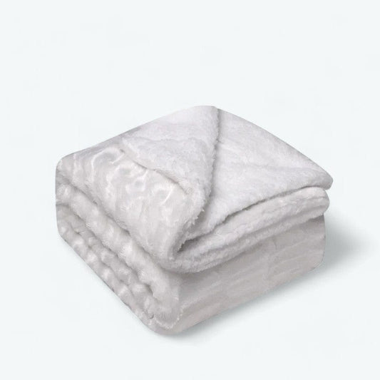 Blanc / 120 x 150 cm Plaid Fourrure Double Face