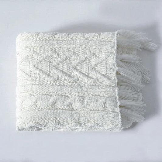 Blanc / 130 x 160 cm Plaid Luxe