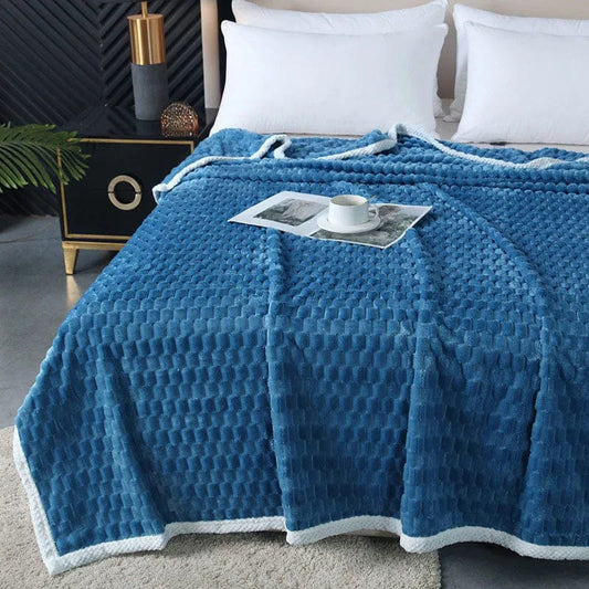 Bleu / 100 x 150 cm Plaid Couvre Lit