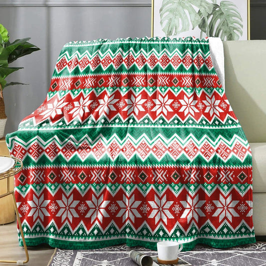 Géométrique / 150 x 180cm Plaid Noël Polaire