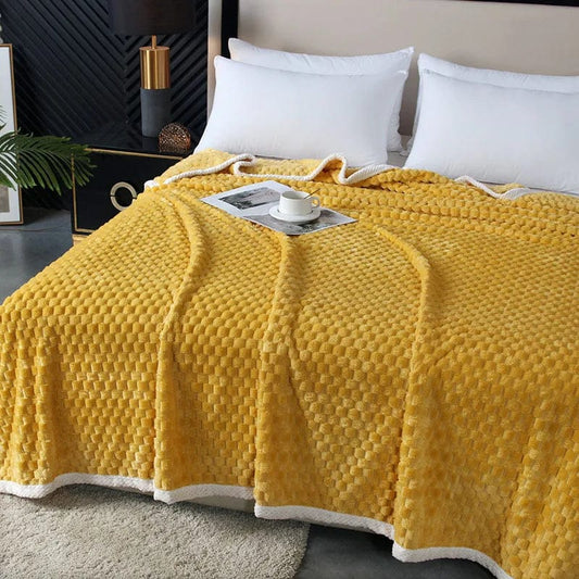 Jaune / 100 x 150 cm Plaid Couvre Lit