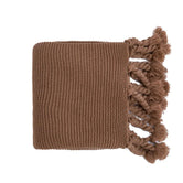 Marron / 130 x 170 cm Plaid Tressé