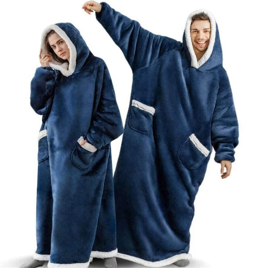 Navy / 150cm Sweat Plaid 2 Personnes