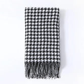 Noir / 127 x 152 cm Plaid Pied de Poule