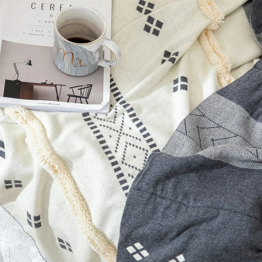 #Plaid Berbère Coloré GRAY / 130X170cm