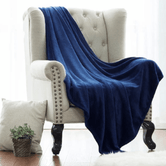 Plaid Bleu Marine Bleu Pétrole / 70 x 100 cm