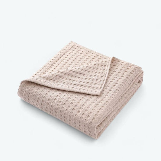 Plaid Coton Gaufré Beige / 100 x 150 cm