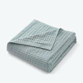 Plaid Coton Gaufré Bleu / 150 x 200 cm