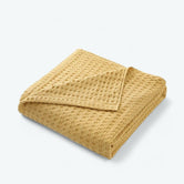 Plaid Coton Gaufré Jaune / 150 x 200 cm