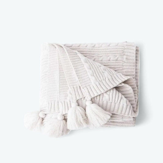 Plaid Effet Scandinave Beige / 130 x 160 cm