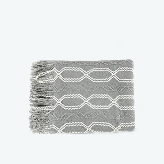 Plaid Jacquard Gris / 127 x 172 cm