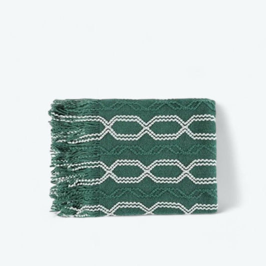 Plaid Jacquard Vert / 130 x 230 cm