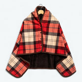 Rouge / 100 x 140 cm Plaid Poncho Polaire